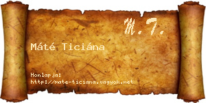 Máté Ticiána névjegykártya